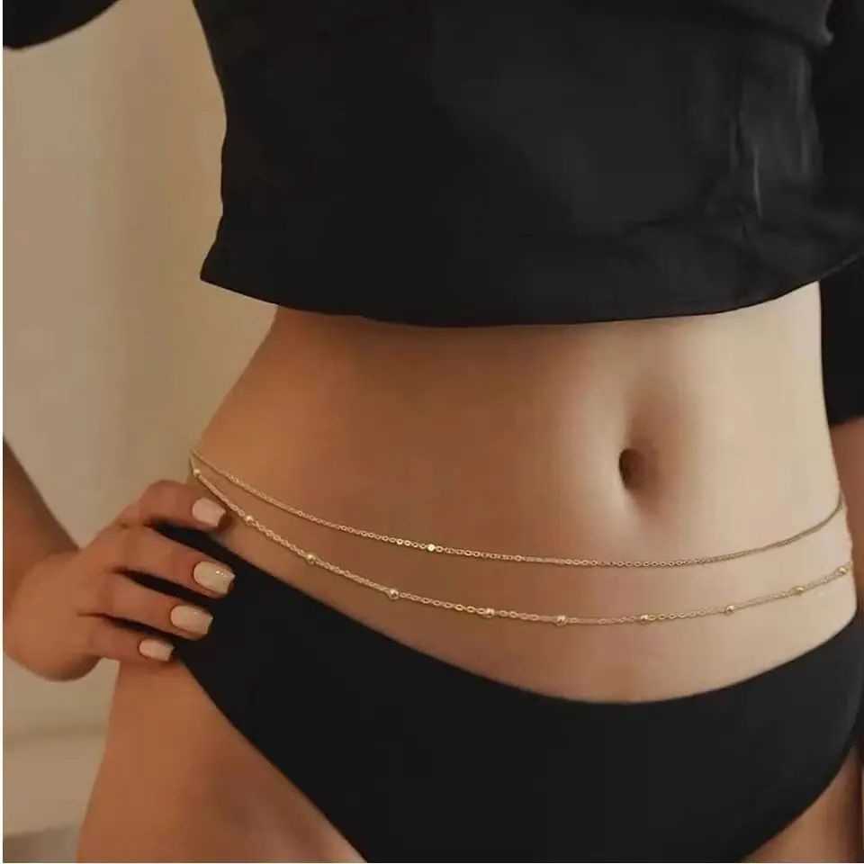 Rantai Perut Lapisan Ganda Hip - Body Jewelry Bra ulasan dan harga