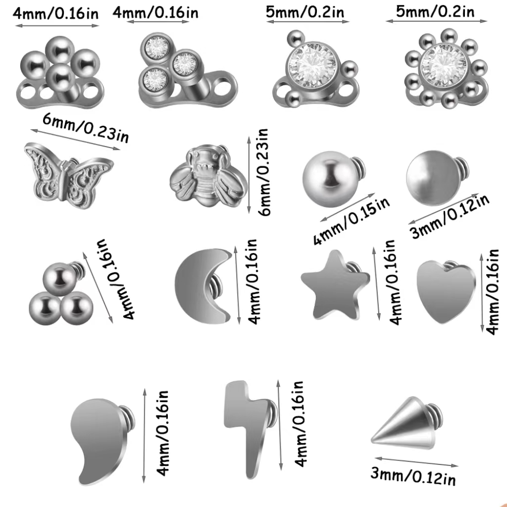 1 buah G23 Titanium Opal api D - Body Jewelry Dermal ulasan dan harga