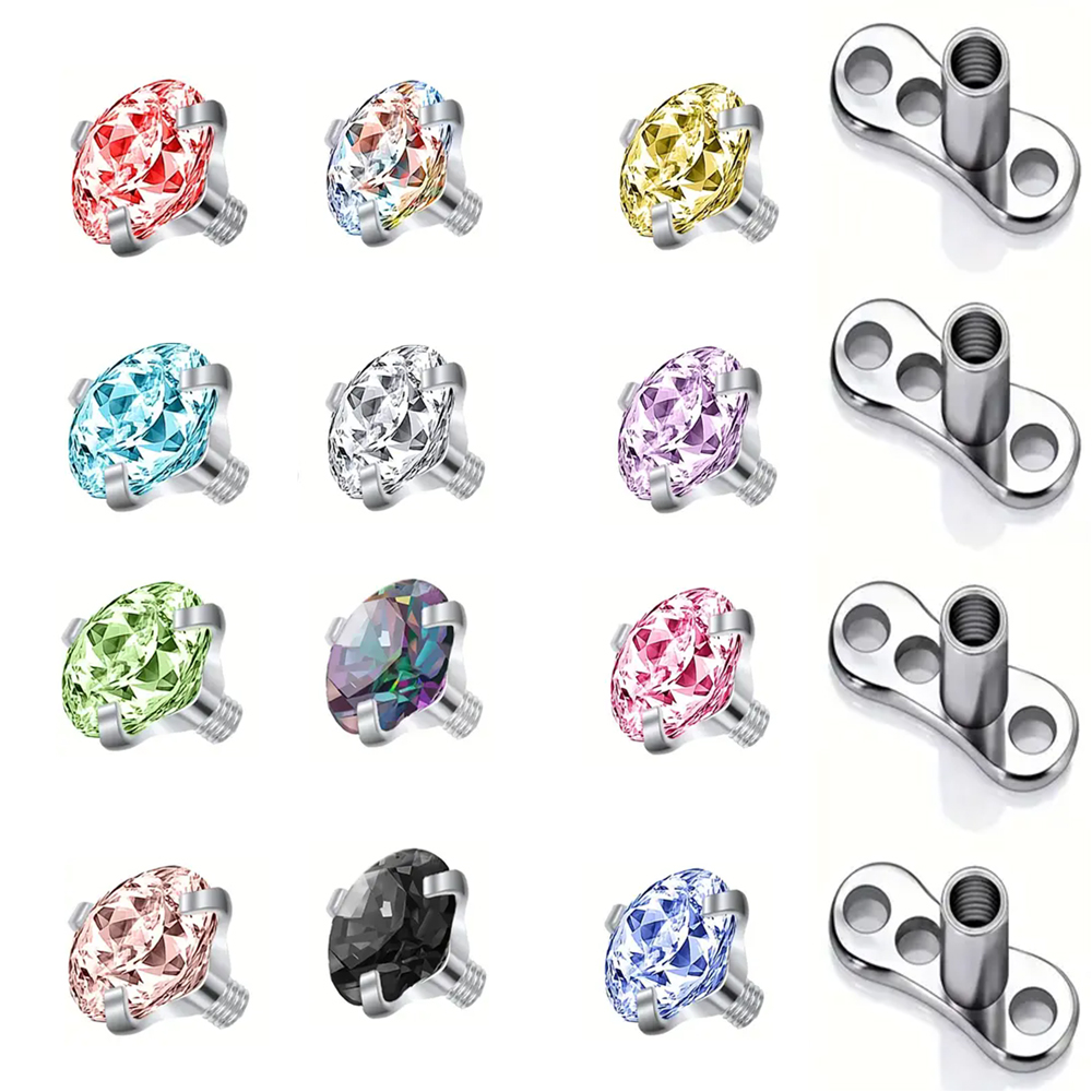 16 Buah Atasan Jangkar Dermal  - Body Jewelry Dermal ulasan dan harga