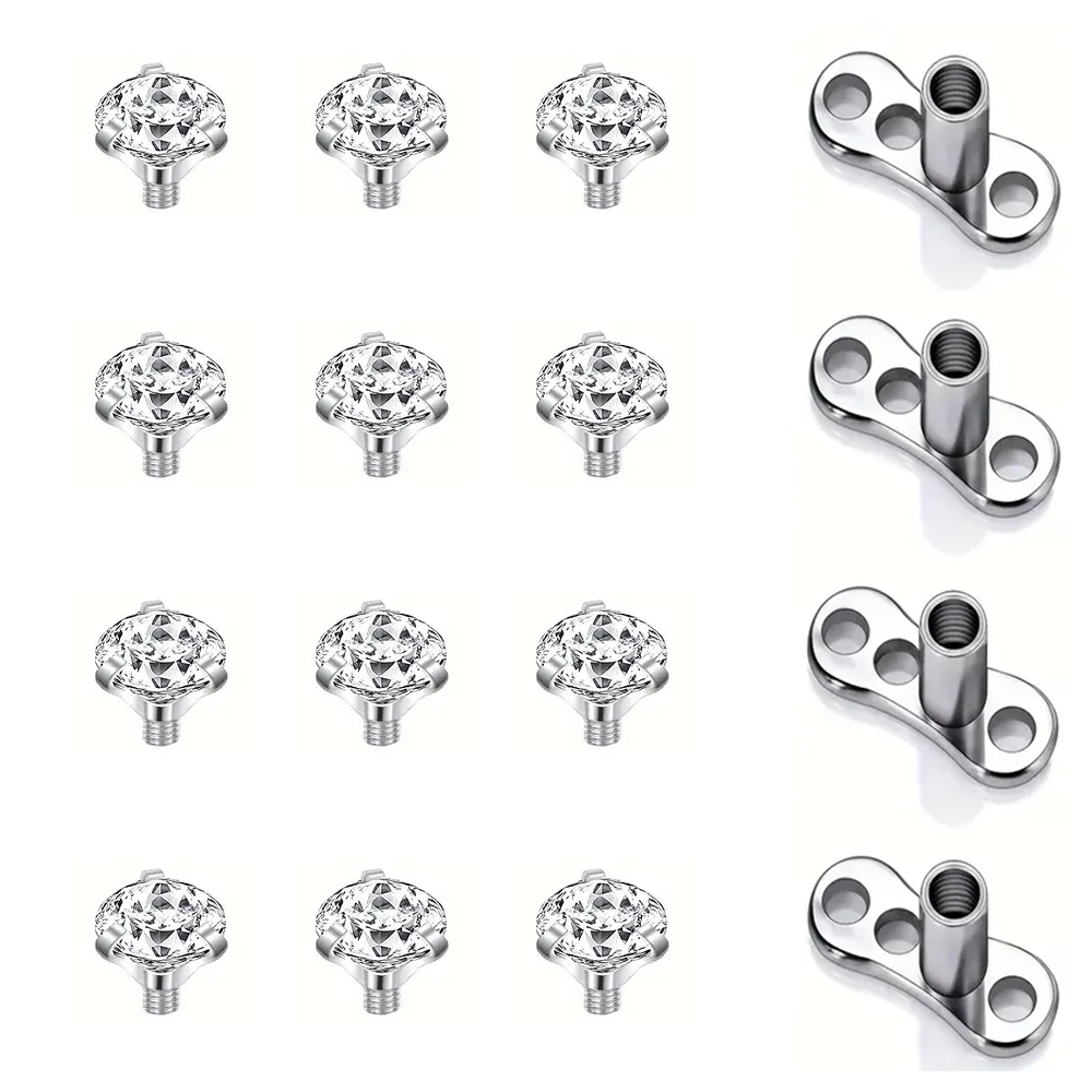 16 Buah Atasan Jangkar Dermal  - Body Jewelry Dermal ulasan dan harga