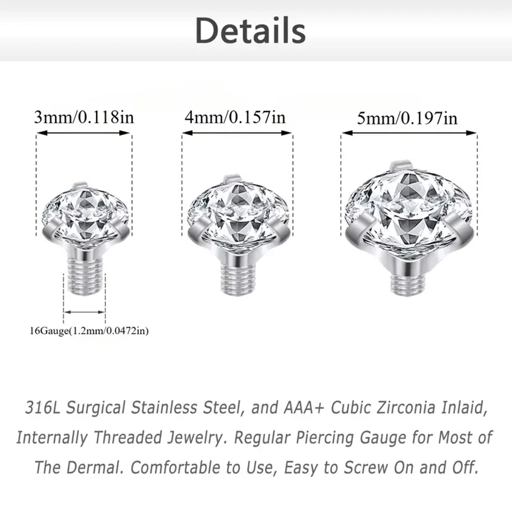 16 Buah Atasan Jangkar Dermal  - Body Jewelry Dermal ulasan dan harga
